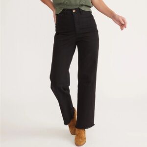 Marine Layer Bridget pant, full length with raw edge, faded black, size 8